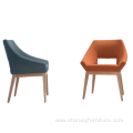Wood Leg Upholstery Dining Chairs With Hole